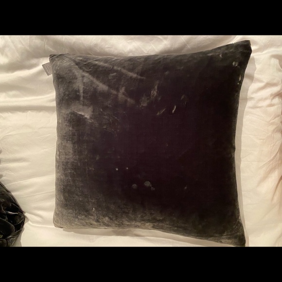 2 Charcoal Velvet 20x20 Aviva Stanoff Pillows - Picture 2 of 8